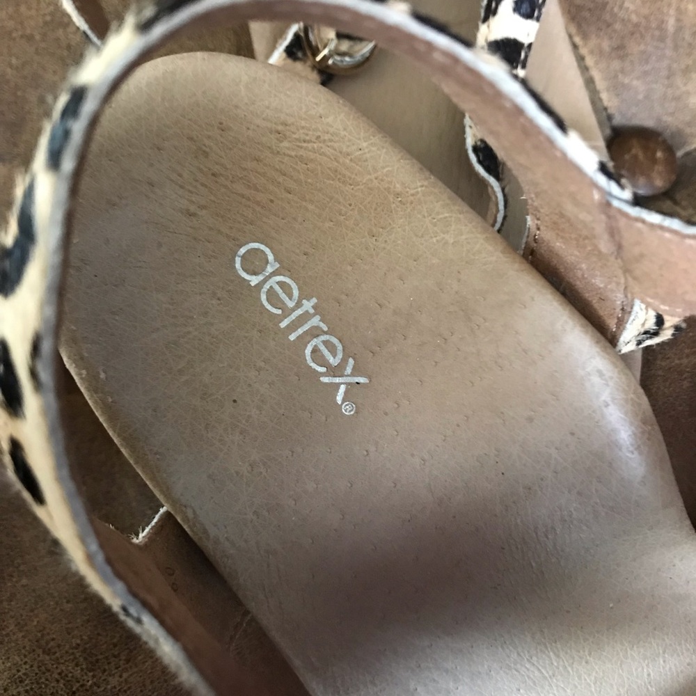 Aetrex Pony Hair Animal Print Sandals Size 38 - Picture 5 of 7